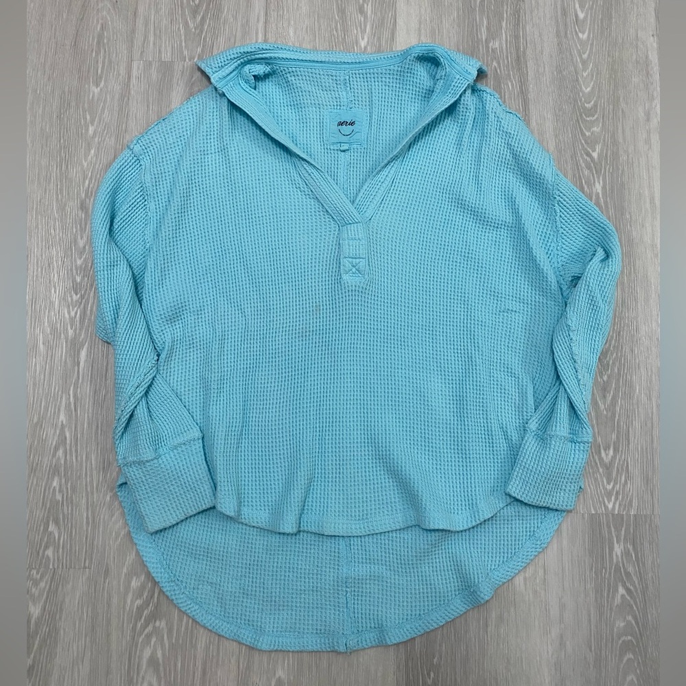 blue aerie waffle long sleeve